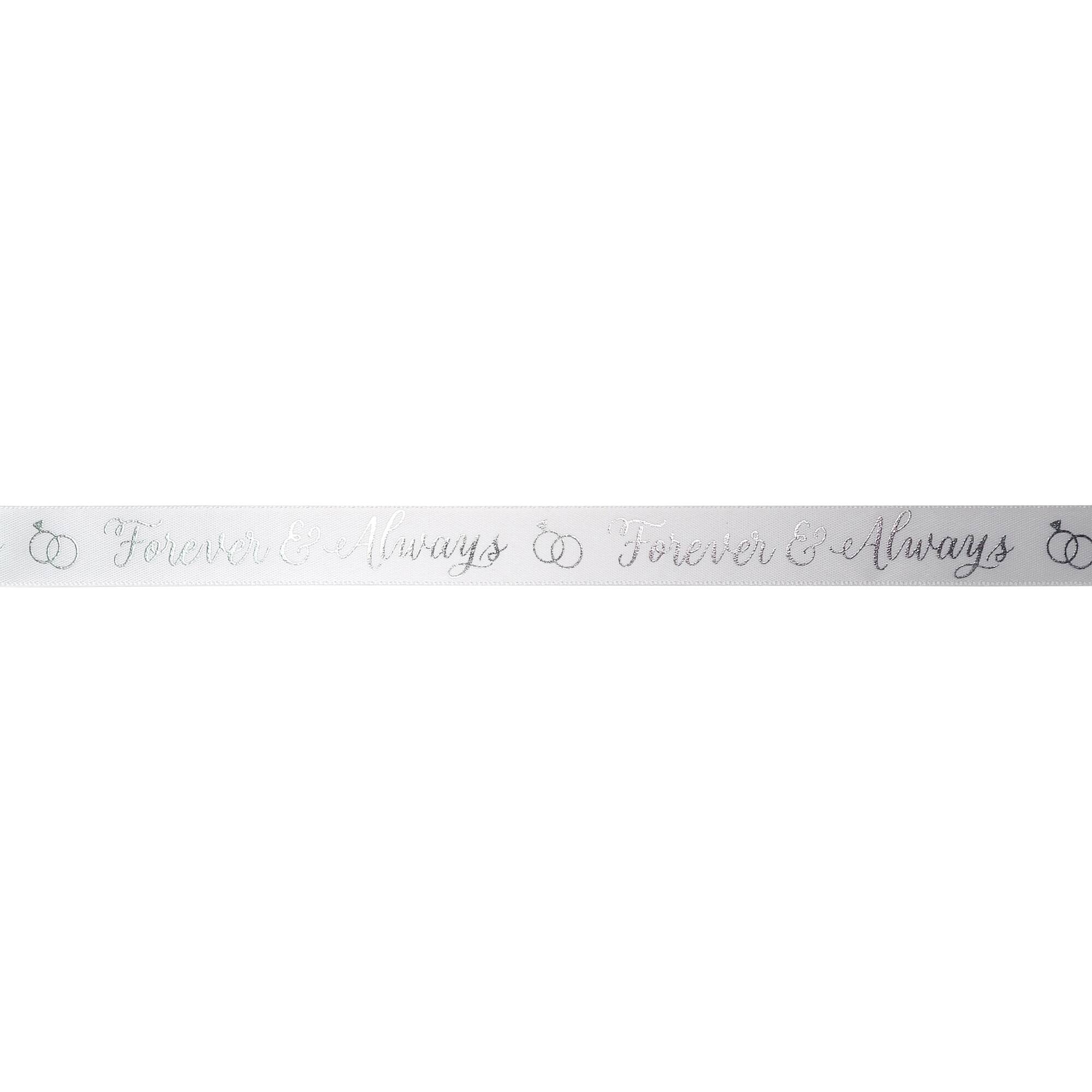 5/8'' x 7yd. Satin Foil Forever Ribbon by Celebrate It®